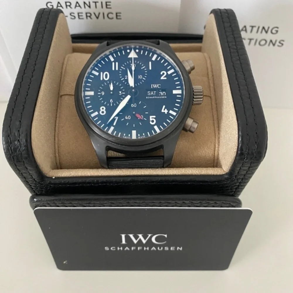 Exceptional IWC Pilot Chronograph Top Gun - Warranty, Box and Papers